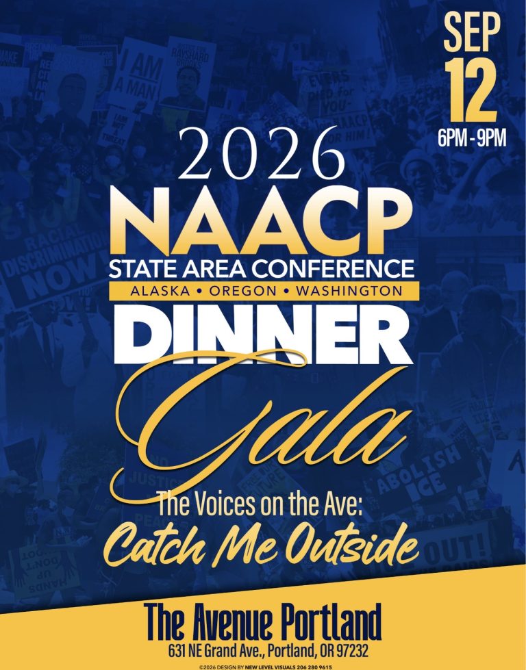 NAACP AOWSAC 2026 Dinner Gala flyer, The Avenue Portland, September 12 2026