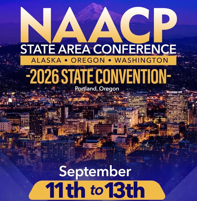 NAACP Alaska Oregon Washington State Area Conference 2026 State Convention, Portland Oregon skyline, September 11 to 13, 2026