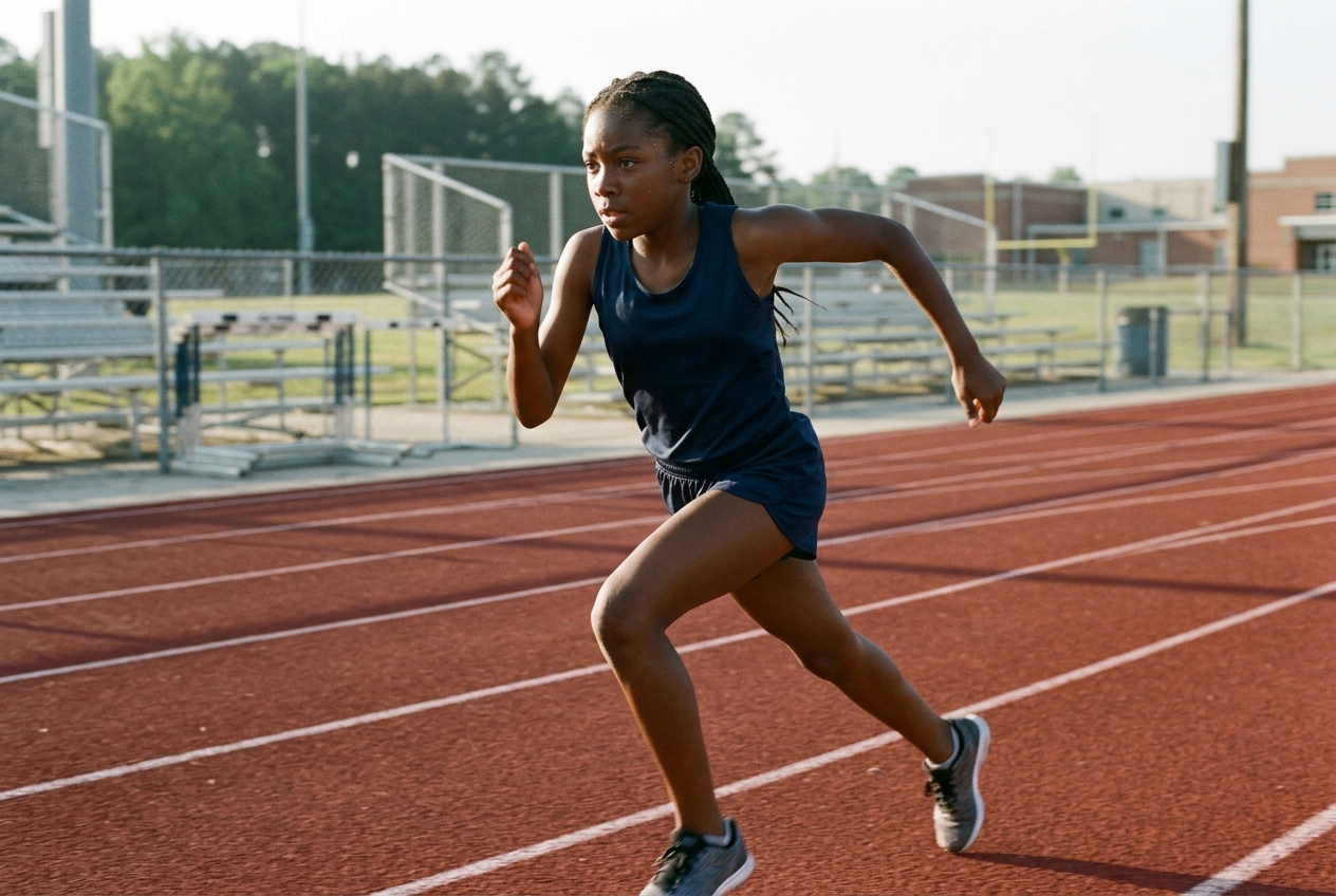Student athlete track runner