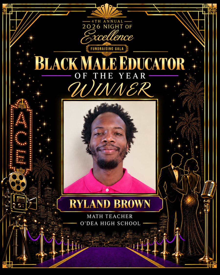 Black Male Educator of the Year award for Ryland Brown